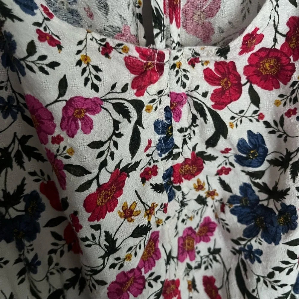 American Eagle floral romper long flare sleeve size Small adjustable neckline - Picture 4 of 8